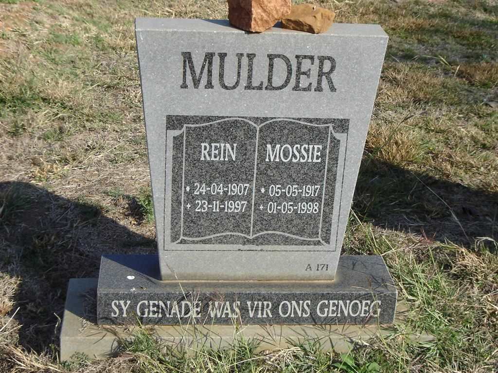 MULDER Rein 1907-1997 &amp; Mossie 1917-1998