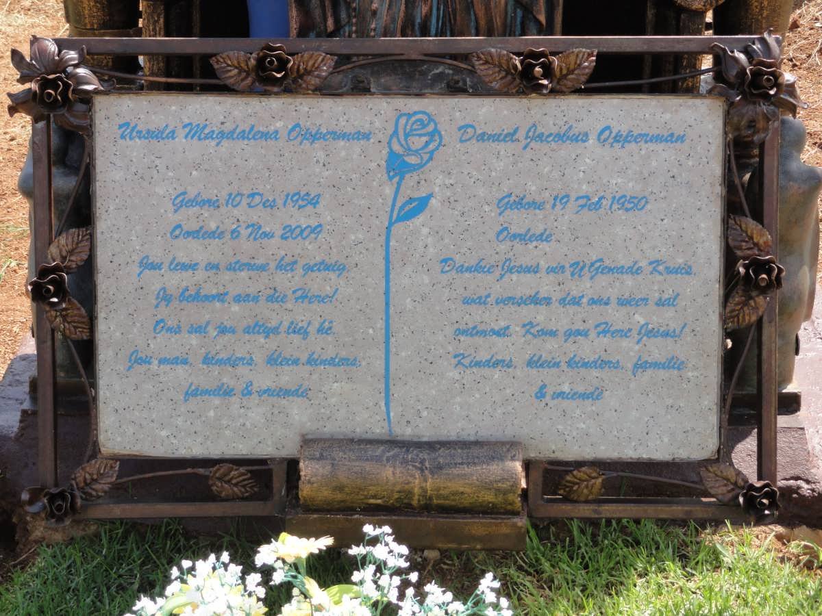 OPPERMAN Daniel Jacobus 1950- &amp; Ursula Magdalena 1954-2009