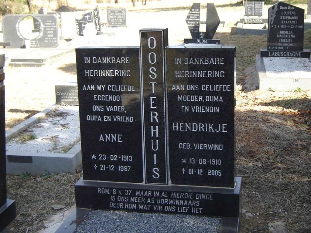 OOSTERHUIS Anne 1913-1987 &amp; Hendrikje VIERWIND 1910-2005
