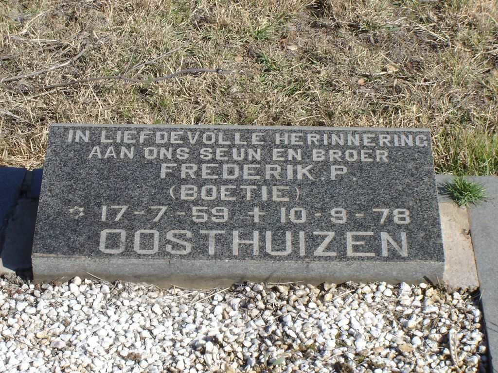 OOSTHUIZEN Frederik P. 1959-1978
