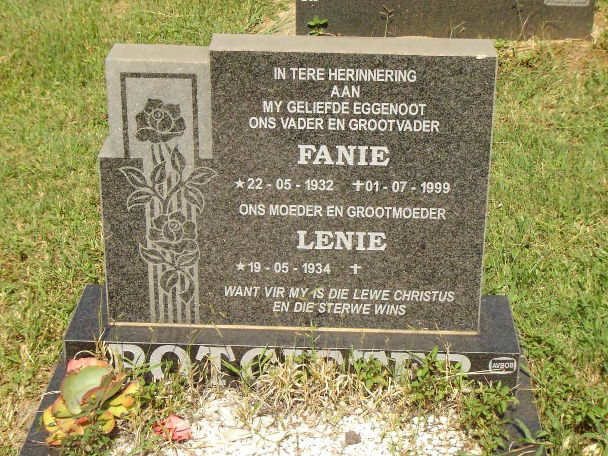 POTGIETER Fanie 1932-1999 &amp; Lenie 1934-