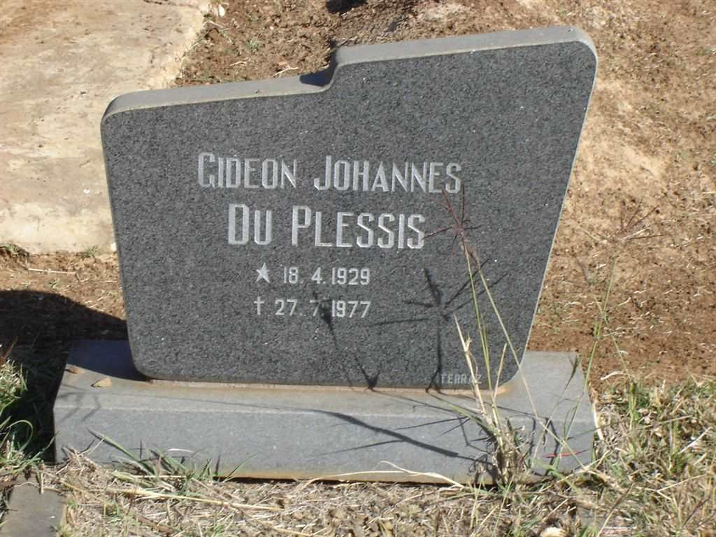 PLESSIS Gideon Johannes, du 1929-1977