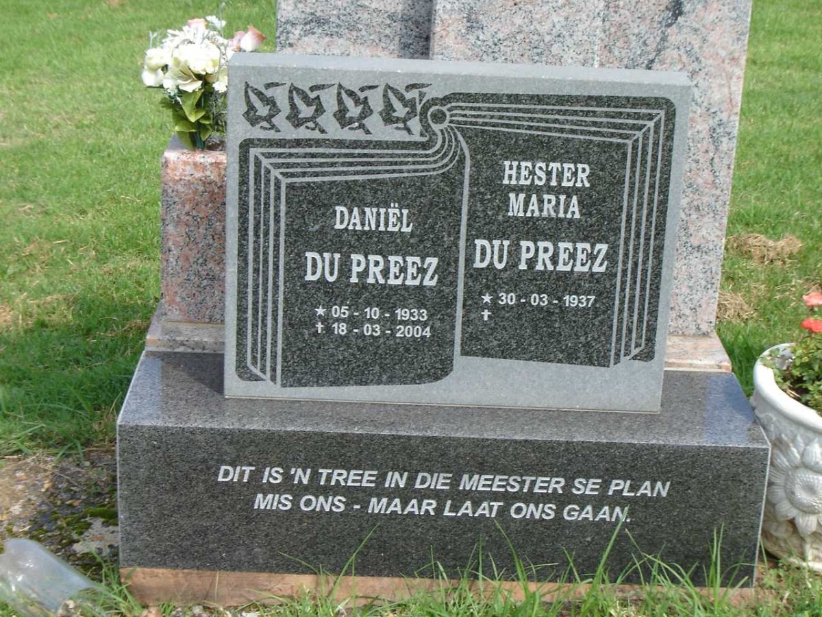 PREEZ Daniel, du 1933-2004 &amp; Hester Maria 1937-