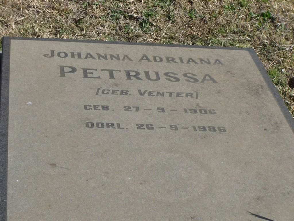 PETRUSSA Johanna Adriana nee VENTER 1906-1986