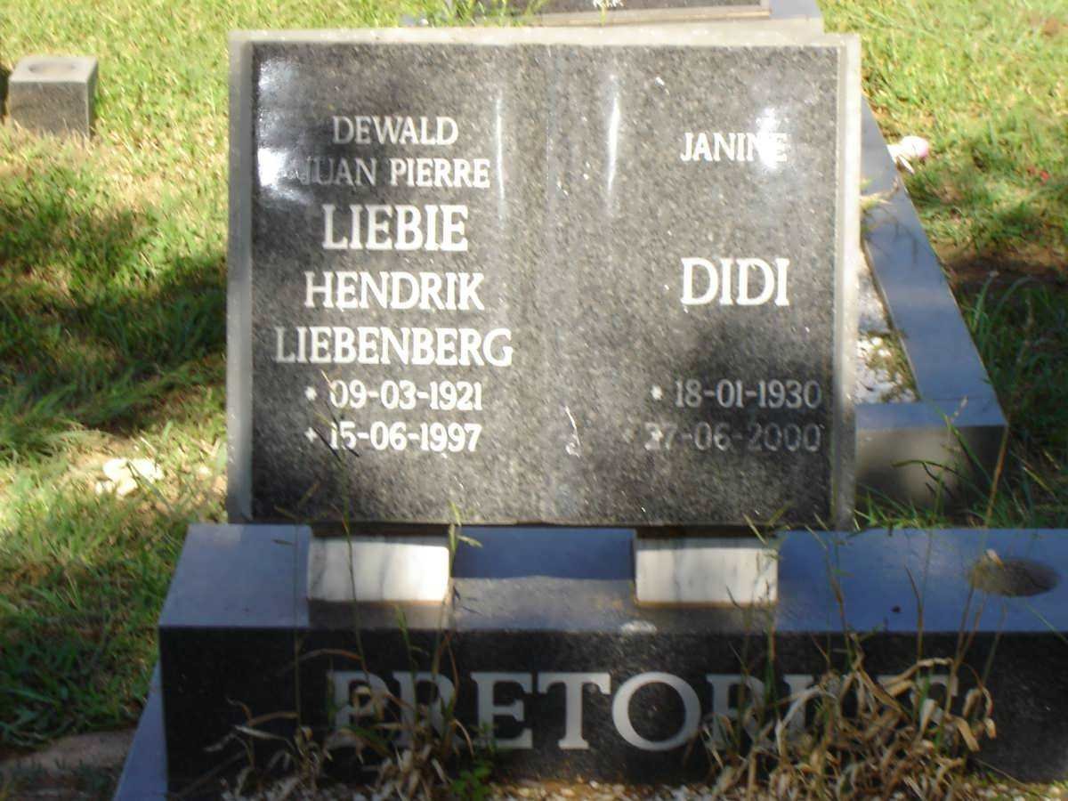 PRETORIUS Hendrik Liebenberg 1921-1997 &amp; Janine 1930-2000