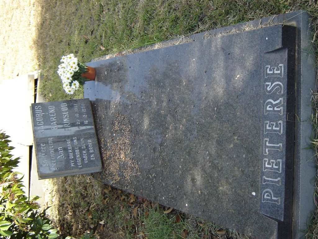 PIETERSE Jacobus Barend Prinsloo 1951-1990