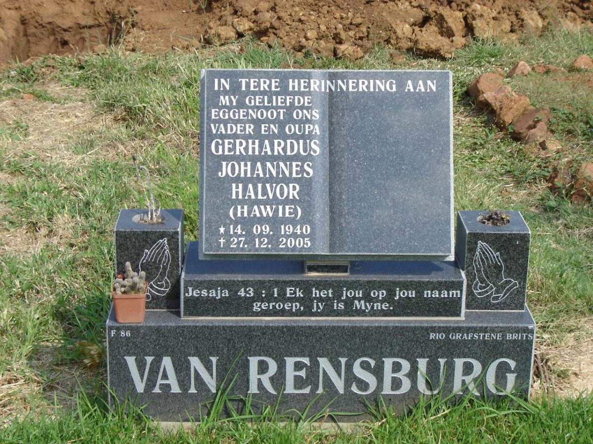 RENSBURG Gerhardus Johannes Halvor, van 1940-2005