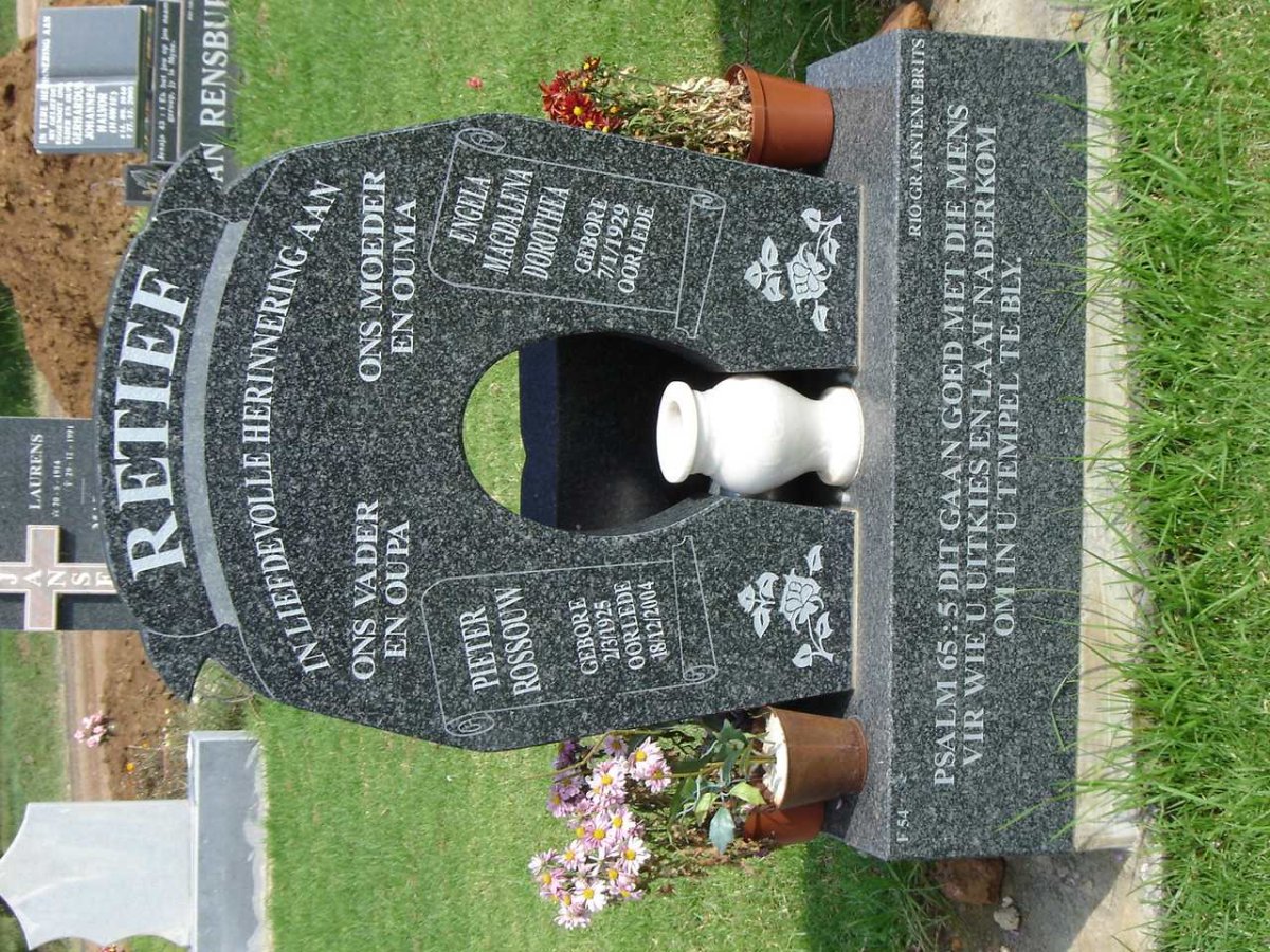 RETIEF Pieter Rossouw 1925-2004 &amp; Engela Magdalena Dorothea 1929-