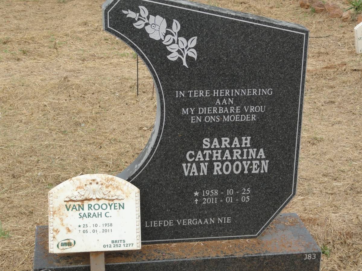 ROOYEN Sarah Catharina, van 1958-2011