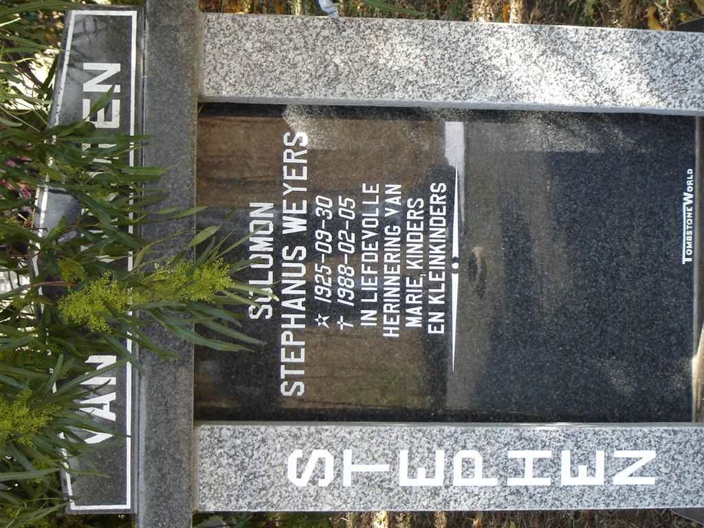 VUUREN Solomon Stephanus Weyers, van 1925-1988