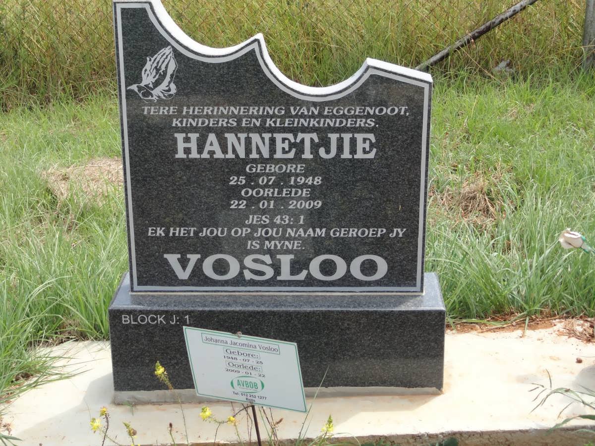 VOSLOO Johanna Jacomina 1948-2009