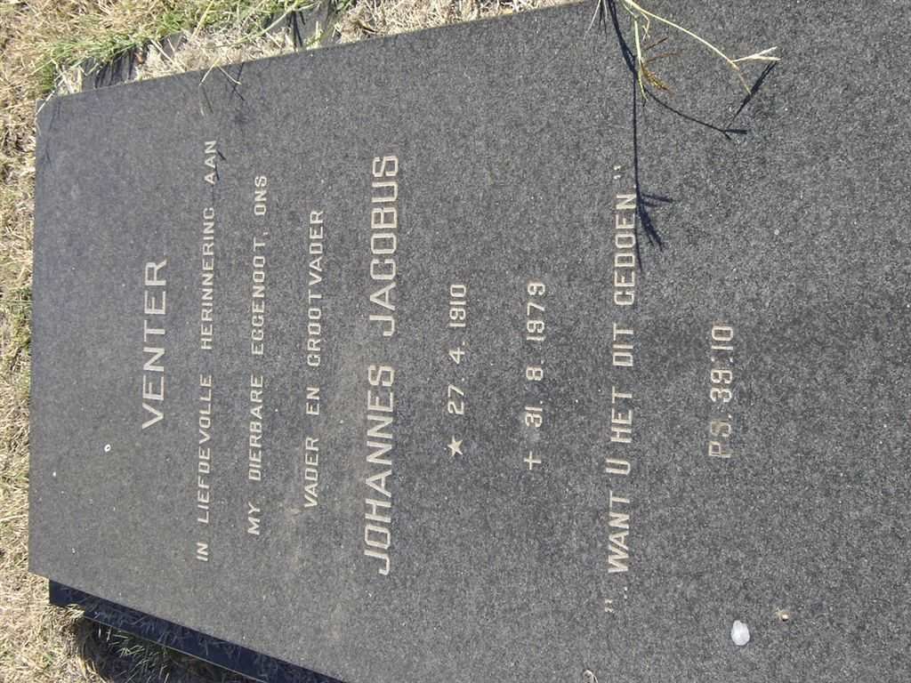 VENTER Johannes Jacobus 1910-1979
