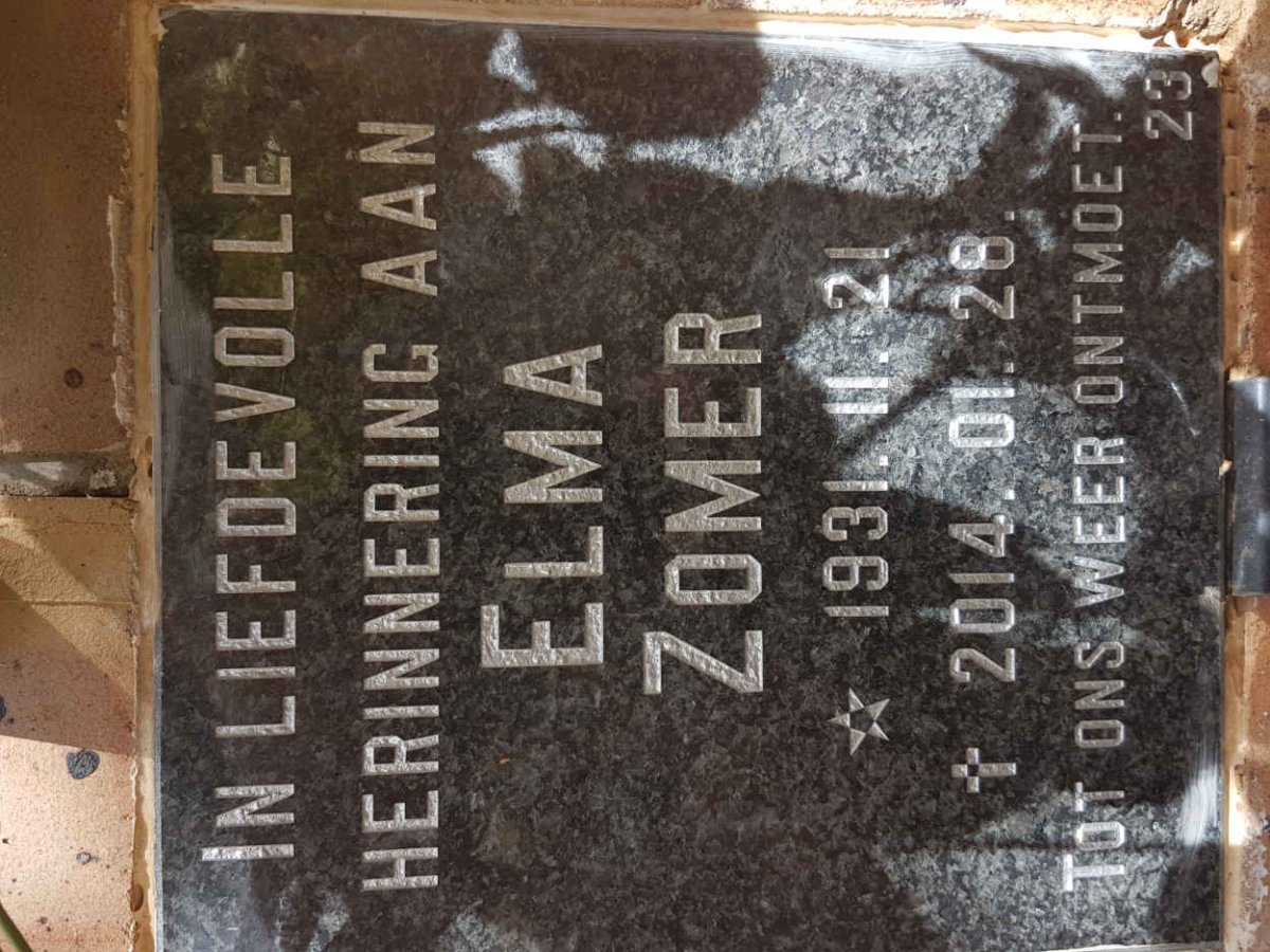 ZOMER Elma 1931-2014