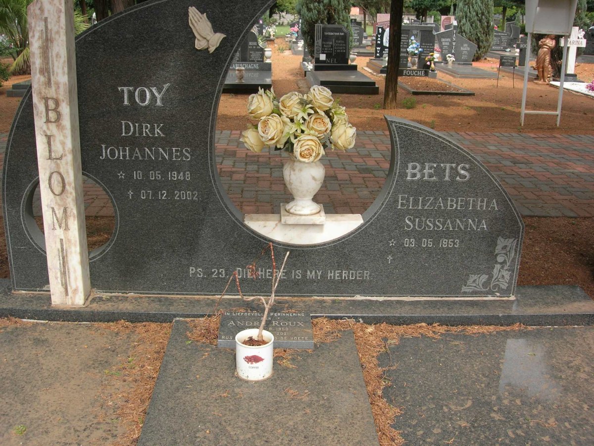 BLOM Dirk Johannes 1948-2002 &amp; Elizabetha Sussanna 1953-