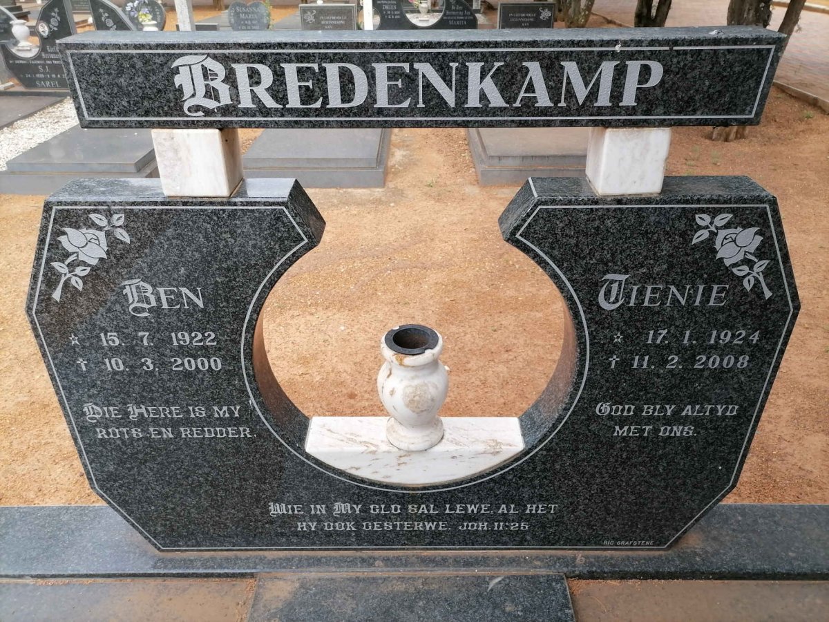 BREDENKAMP Ben 1922-2000 &amp; Tienie 1924-2008