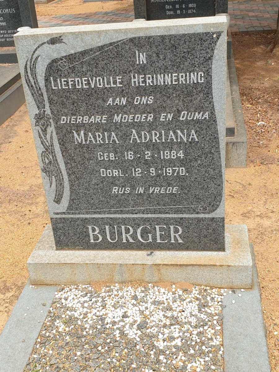 BURGER Maria Adriana 1884-1970