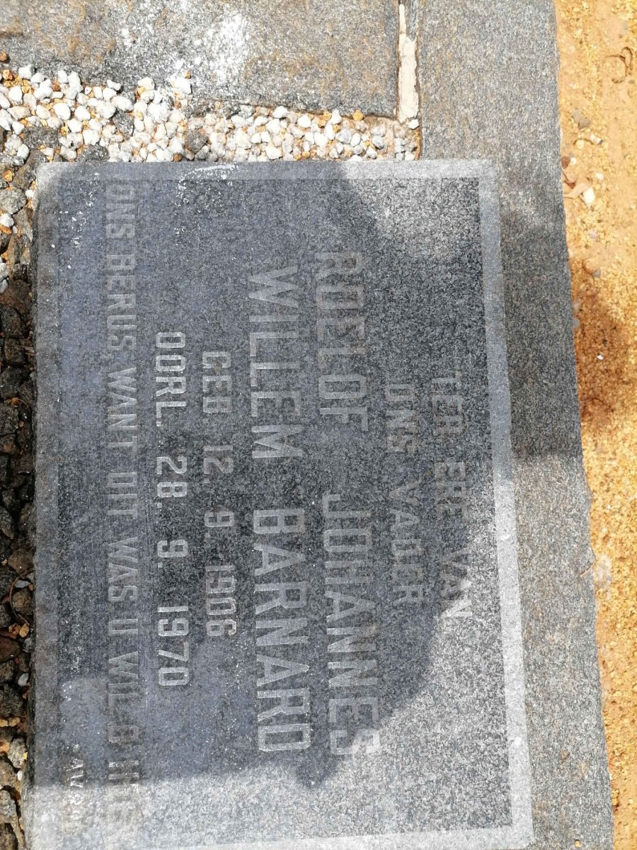 BARNARD Roelof Johannes Willem 1906-1970