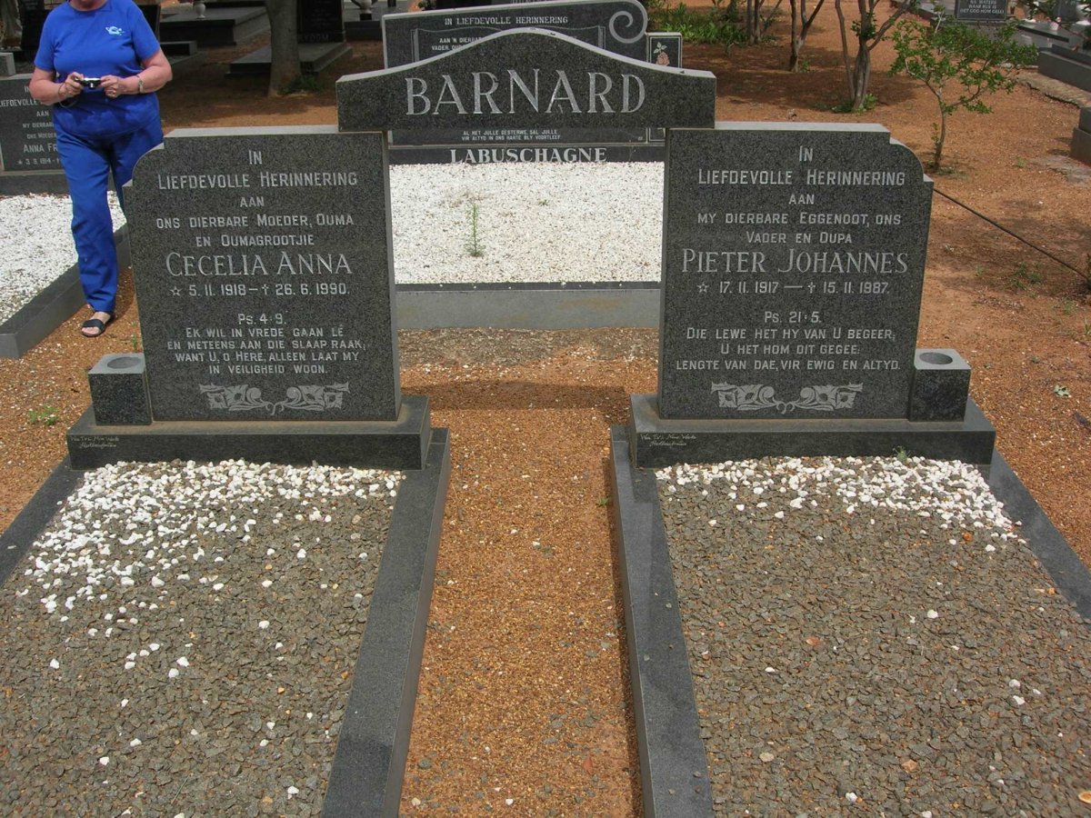 BARNARD Pieter Johannes 1917-1987 &amp; Cecelia Anna 1918-1990