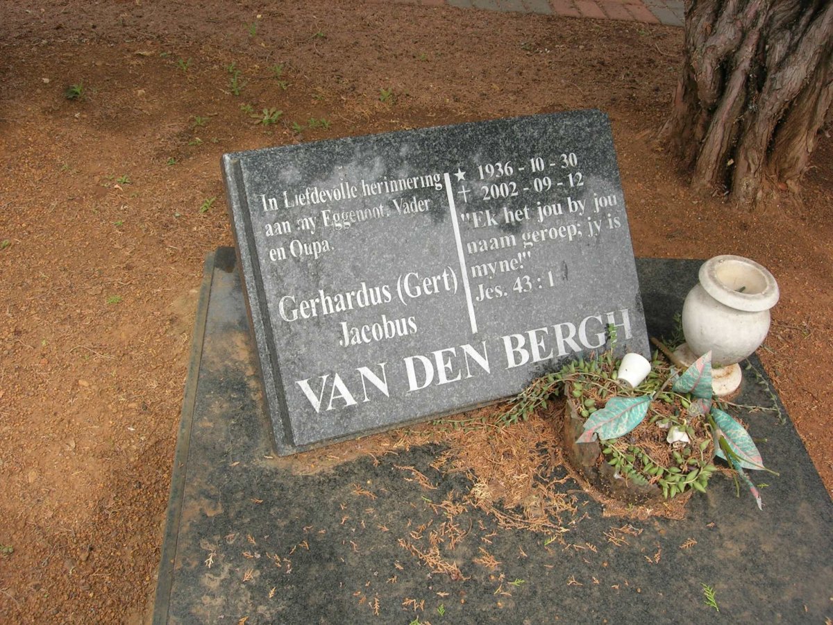 BERGH Gerhardus Jacobus, van den 1936-2002
