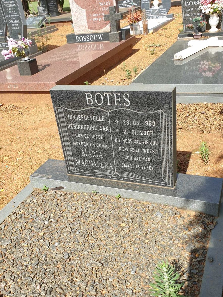 BOTES Maria Magdalena 1953-2007