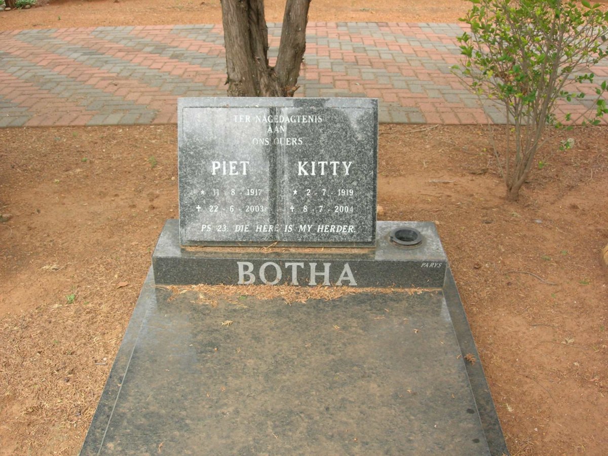 BOTHA Piet 1917-2003 &amp; Kitty 1919-2004