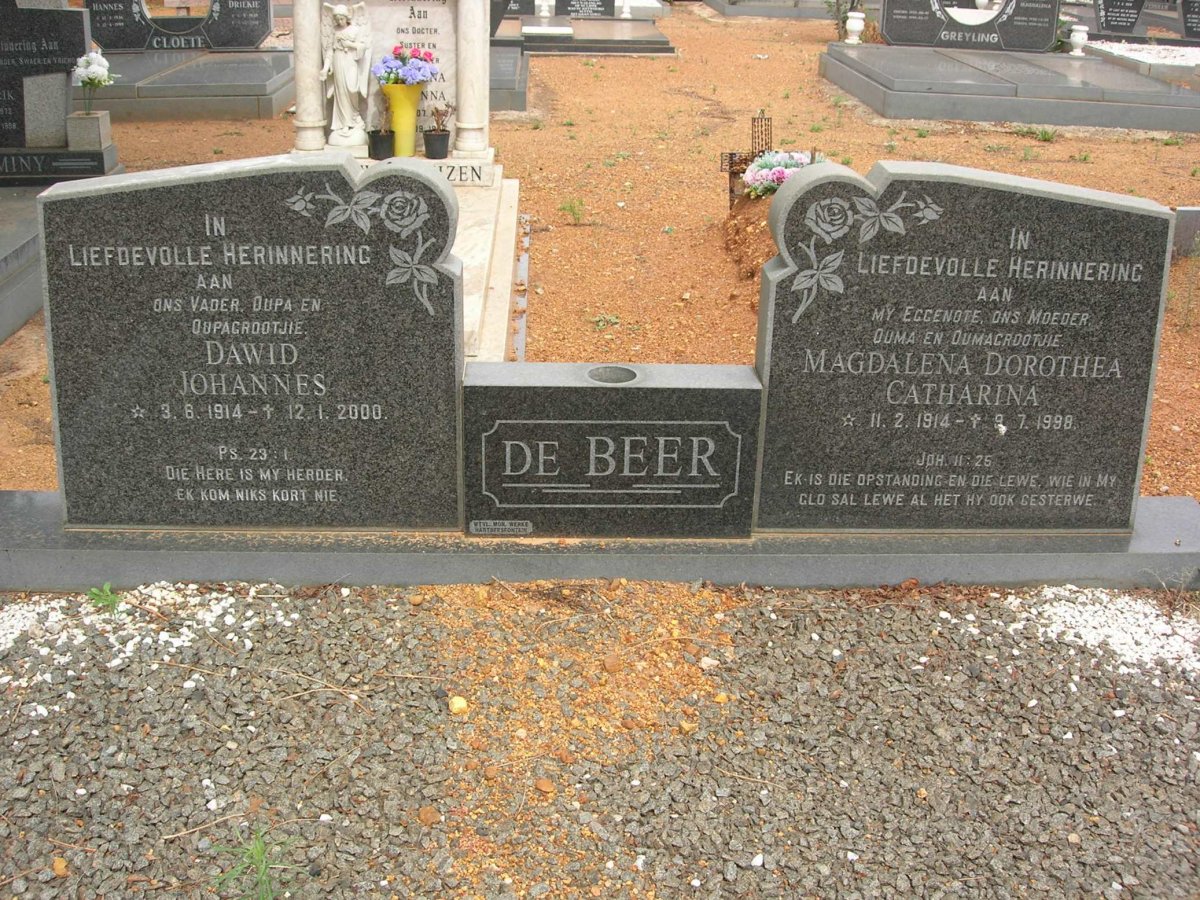 BEER Dawid Johannes, de 1914-2000 &amp; Magdalena Dorothea Catharina 1914-1998