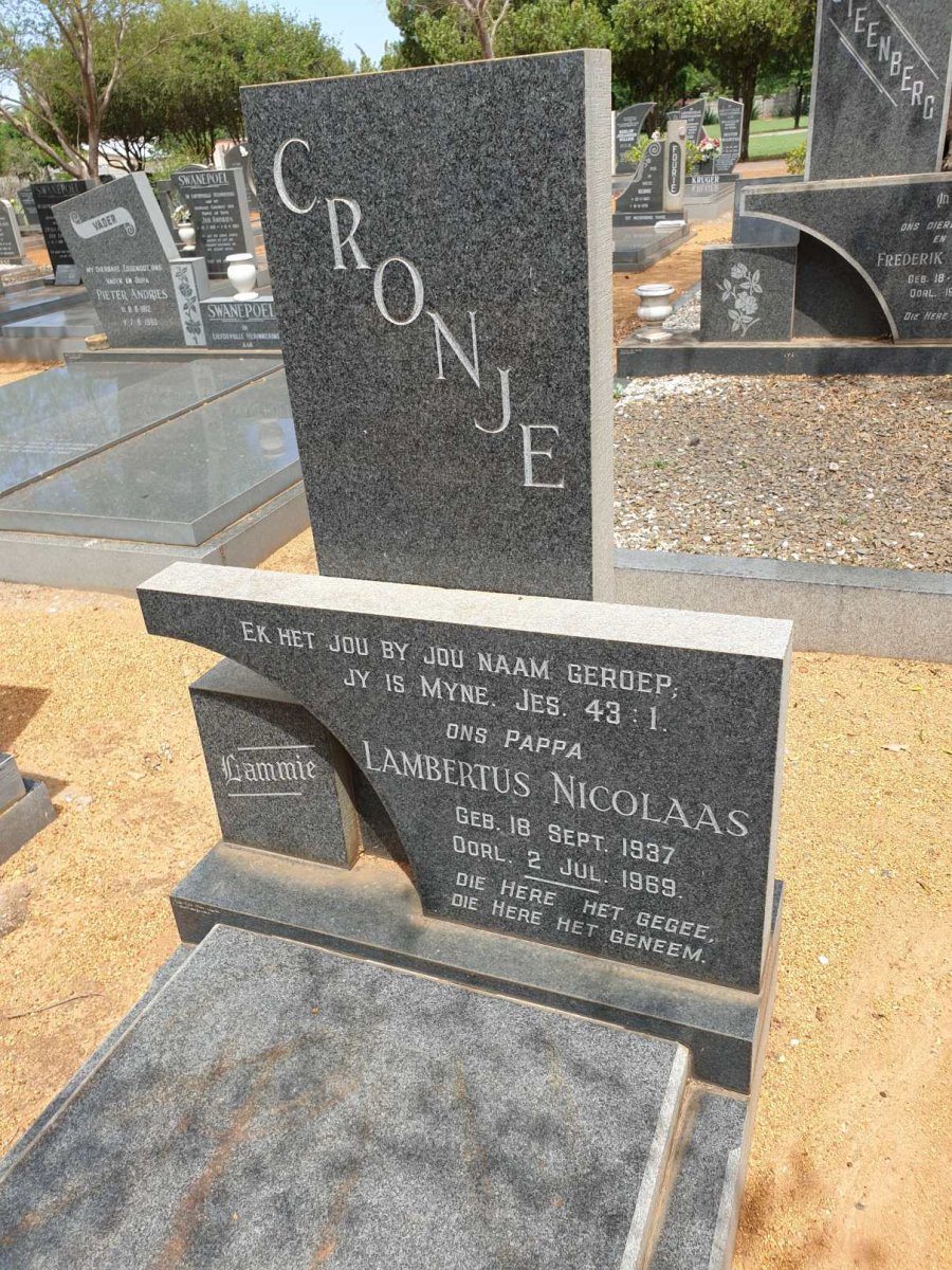 CRONJE Lambertus Nicolaas 1937-1969