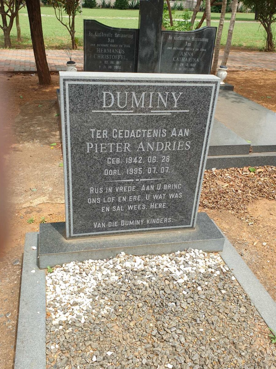 DUMINY Pieter Andries 1942-1995