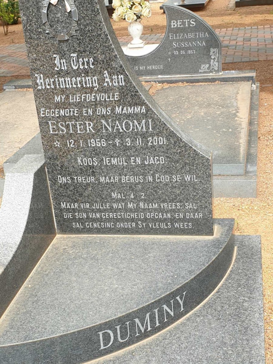 DUMINY Ester Naomi 1956-2001