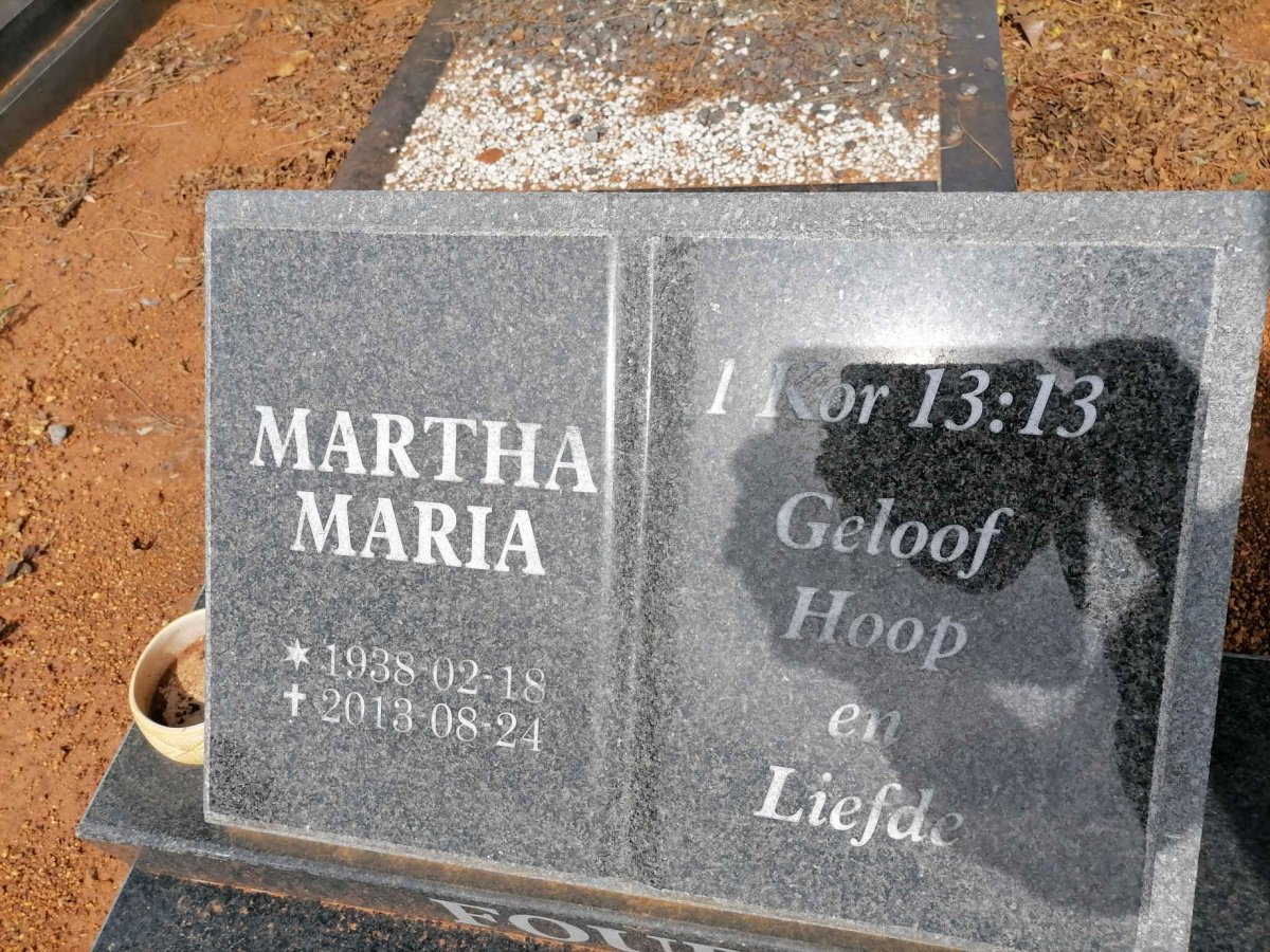 FOURIE Martha Maria 1938-2013