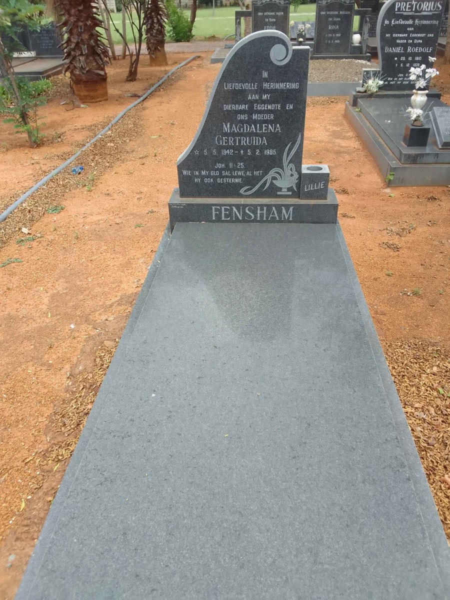 FENSHAM Magdalena Gertruida 1942-1985