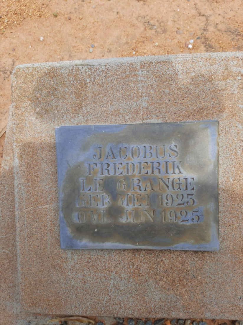 GRANGE Jacobus Frederik, le 1925-1925