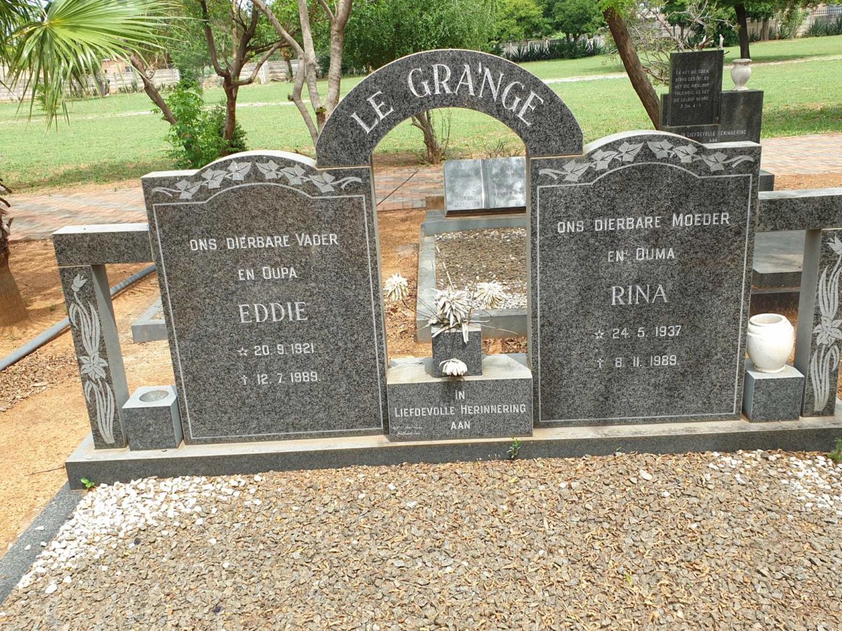 GRANGE Eddie, le 1921-1989 &amp; Rina 1937-1989