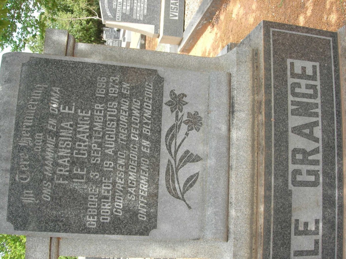 GRANGE Fransina E., le 1896-1973
