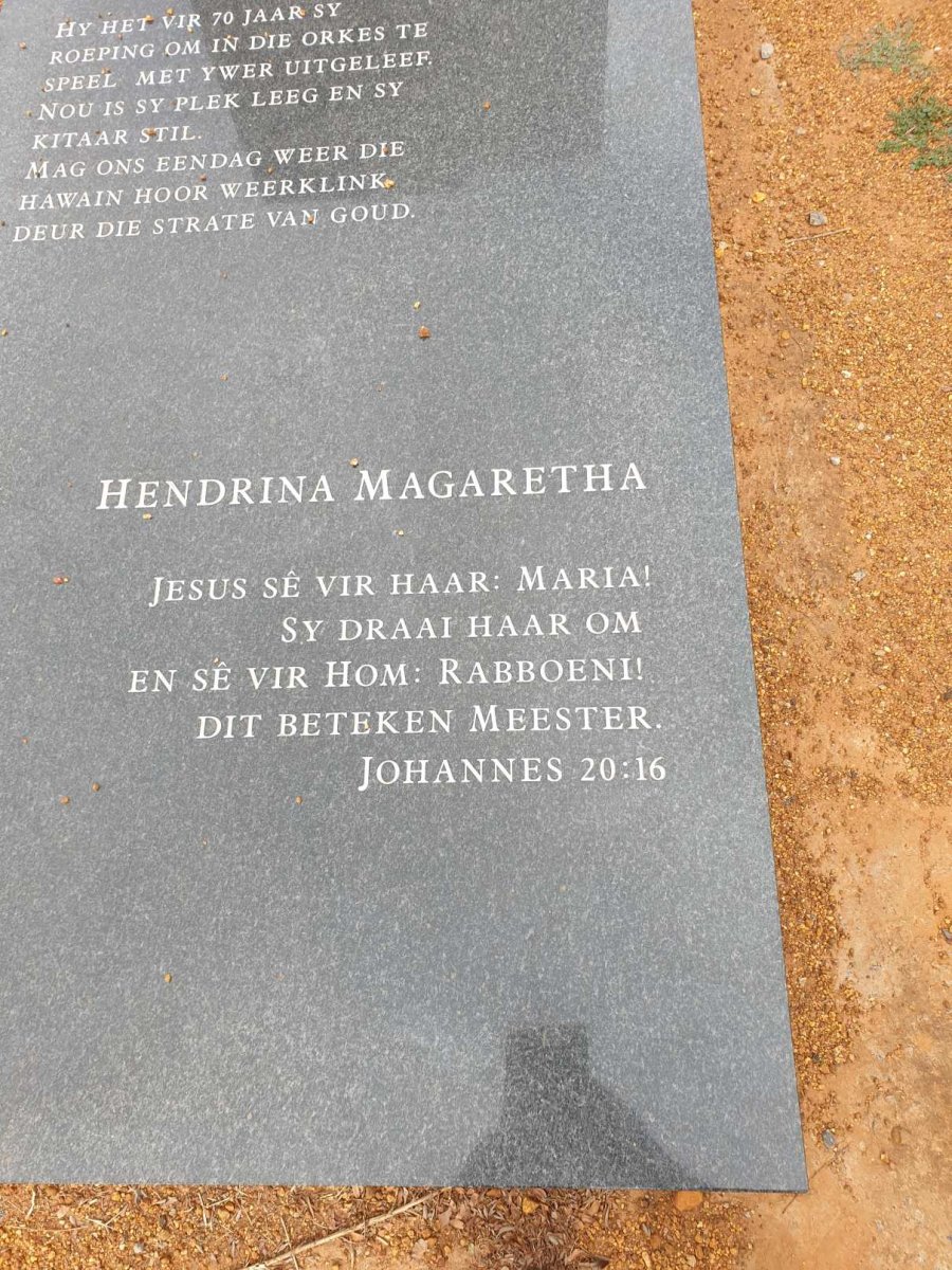 GRANGE Johannes Jacobus, le 1932-2019 &amp; Hendrina Magaretha 1931-2021