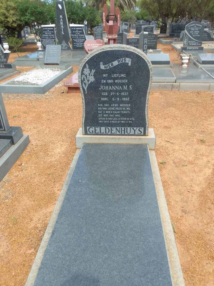 GELDENHUYS Johanna M.S. 1937-1962