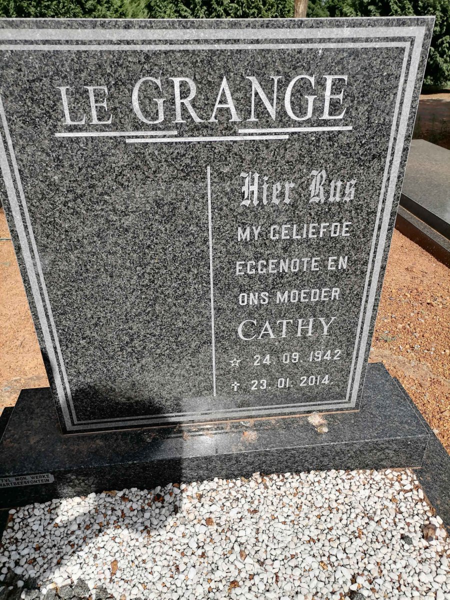 GRANGE Cathy, le 1942-2014