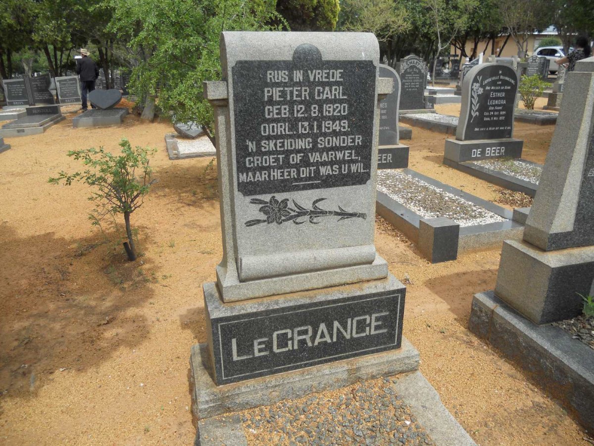 GRANGE Pieter Carl, le 1920-1949