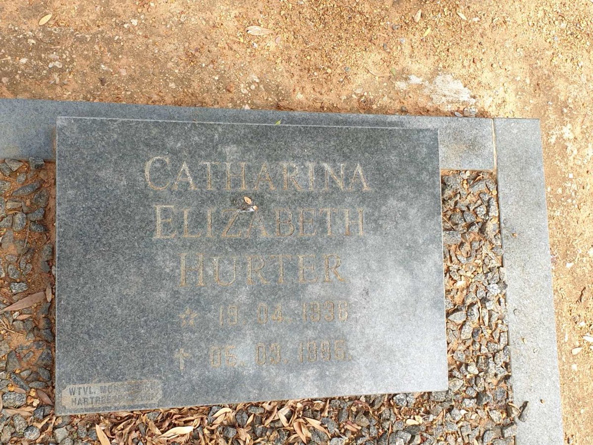 HURTER Catharina Elizabeth 1936-1985