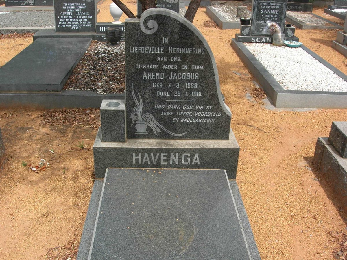 HAVENGA Arend Jacobus 1888-19?1