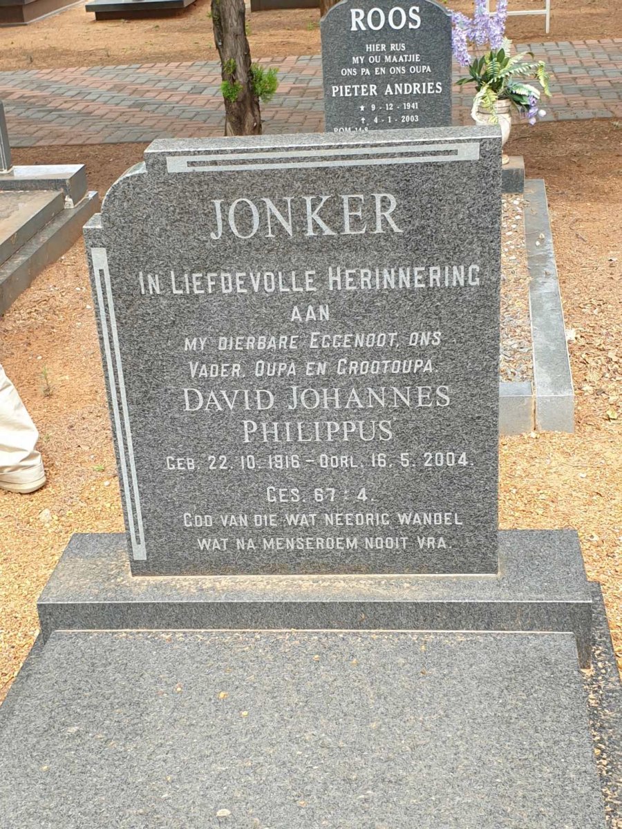 JONKER David Johannes Philippus 1916-2004