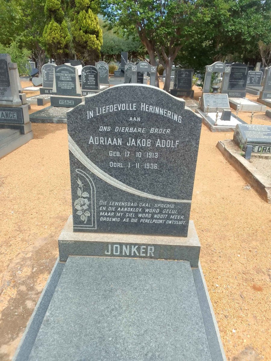 JONKER Adriaan Jakob Adolf 1913-1936