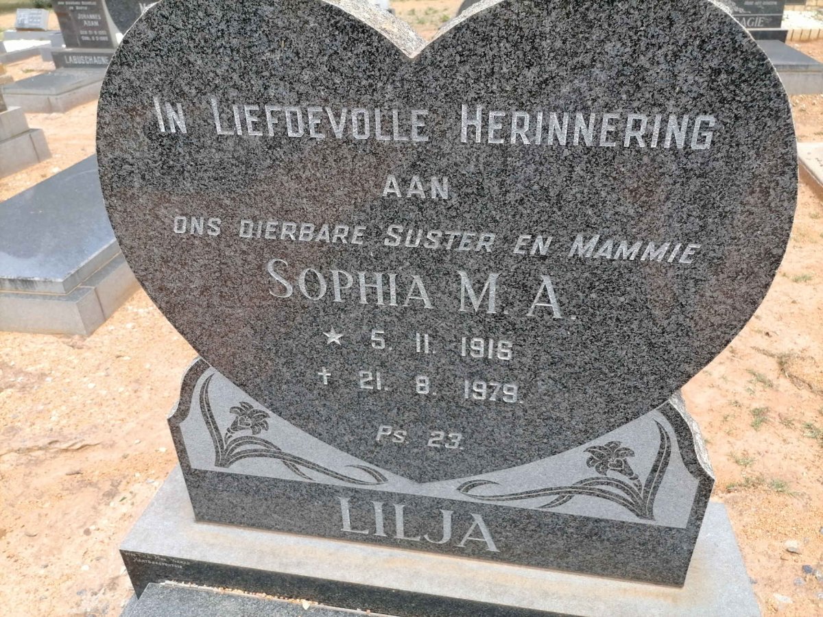 LILJA Sophia M.A. 1916-1979