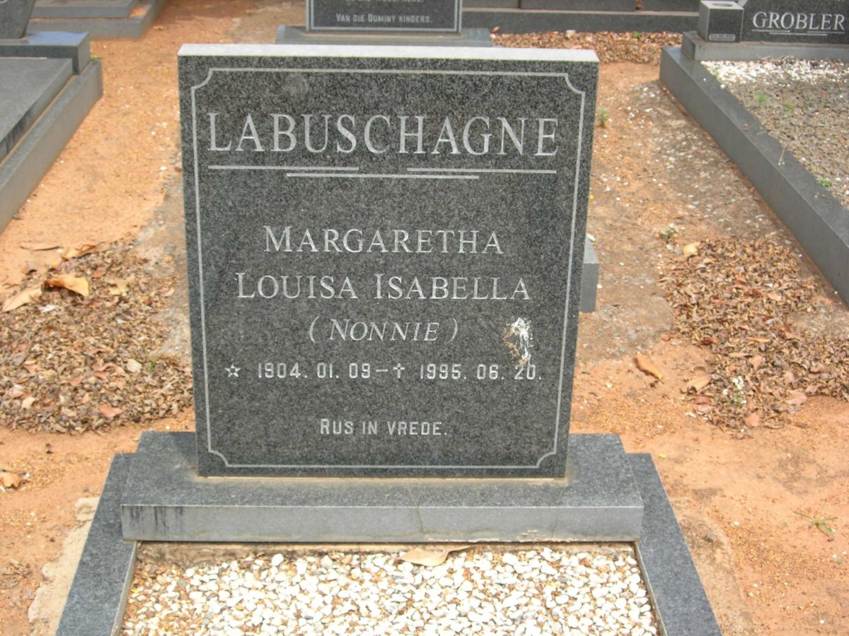 LABUSCHAGNE Margaretha Louisa Isabella 1904-1995