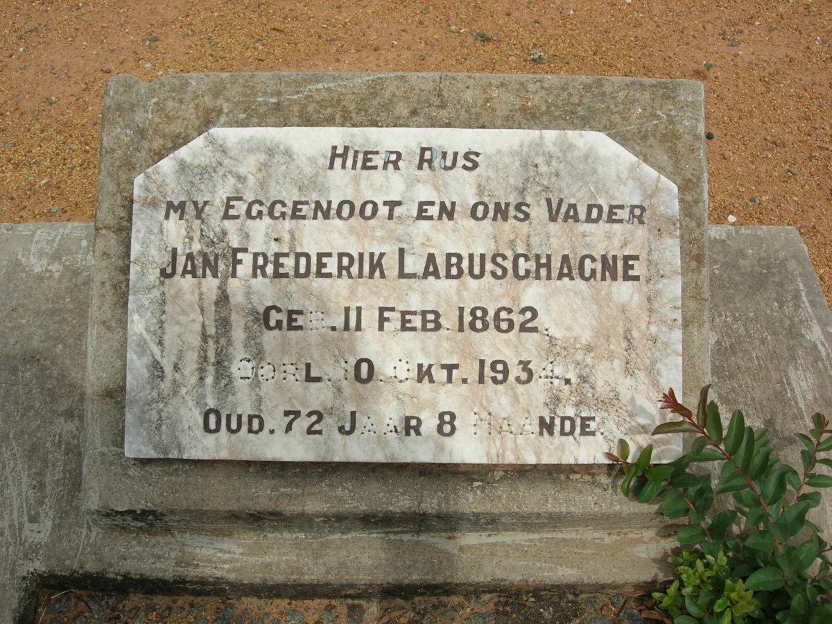LABUSCHAGNE Jan Frederik 1862-1934