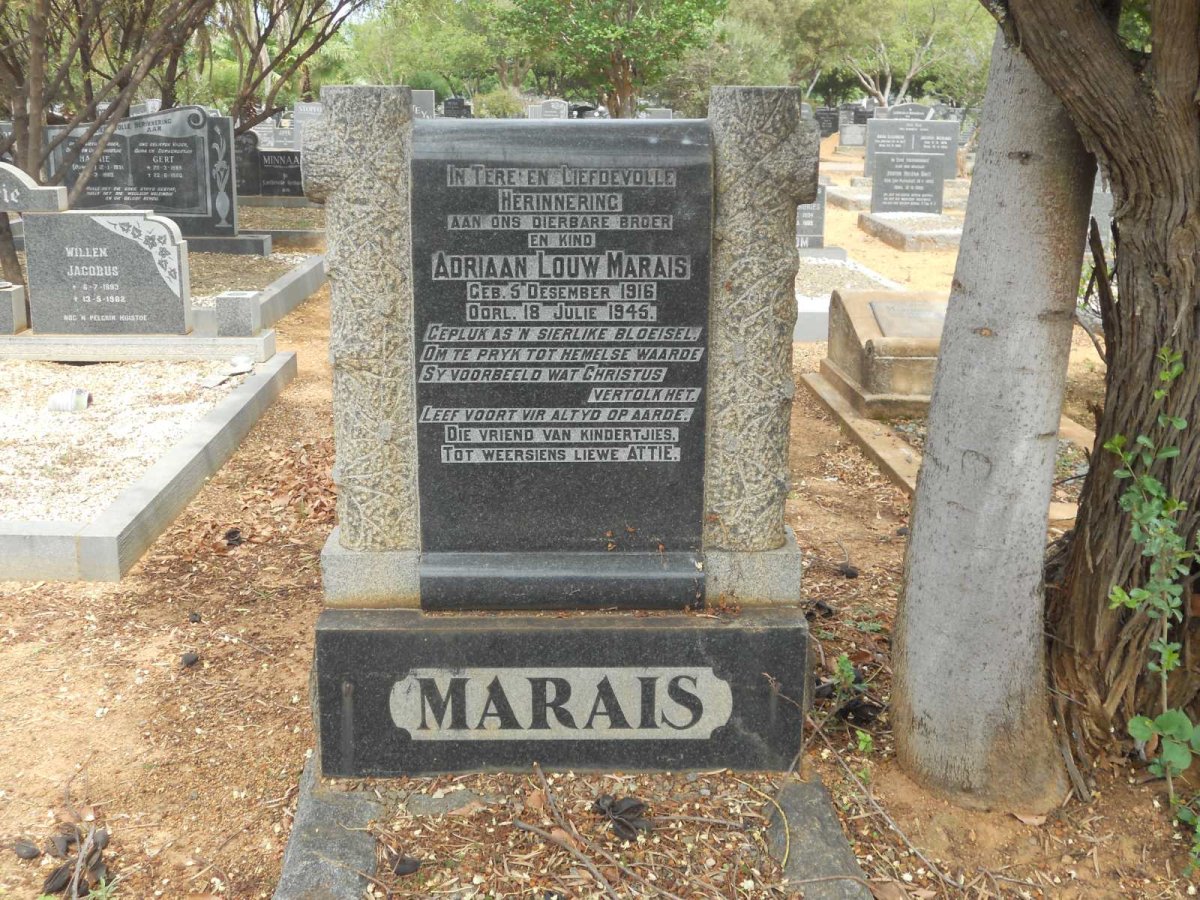 MARAIS Adriaan Louw 1916-1945