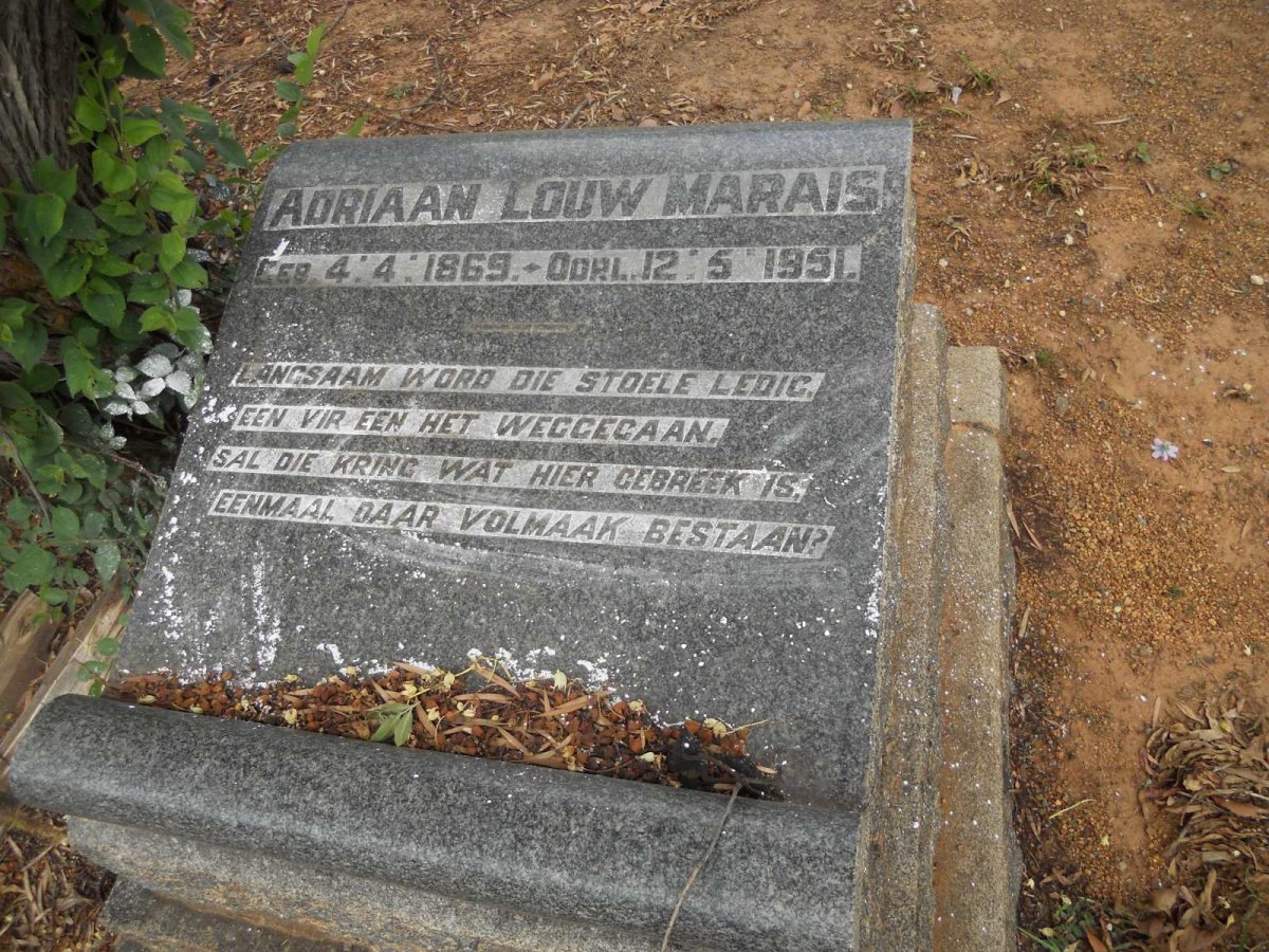 MARAIS Adriaan Louw 1869-1951