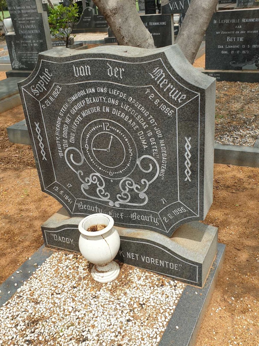 MERWE Sophie, van der 1941-1995