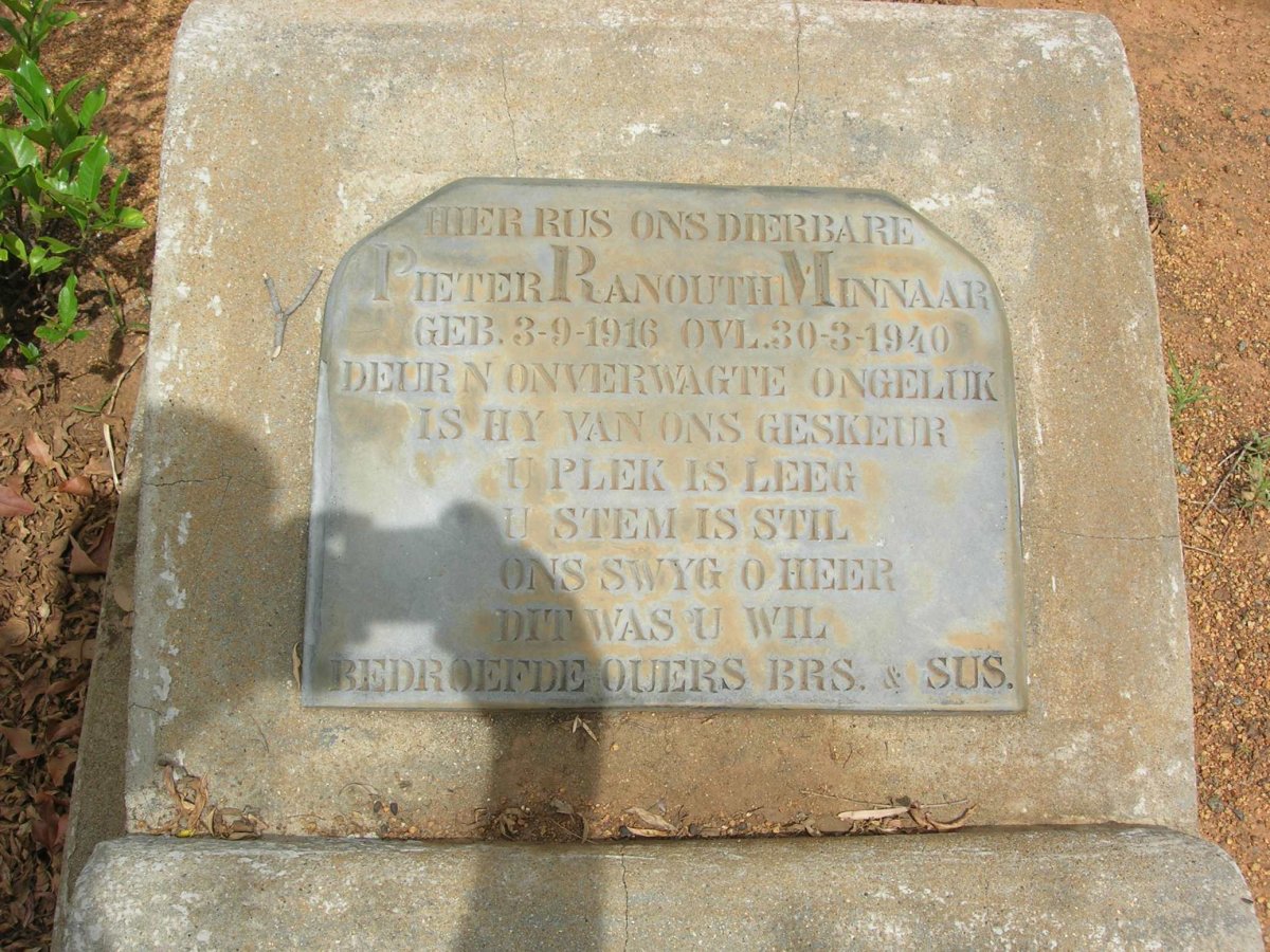 MINNAAR Pieter Ranouth 1916-1940