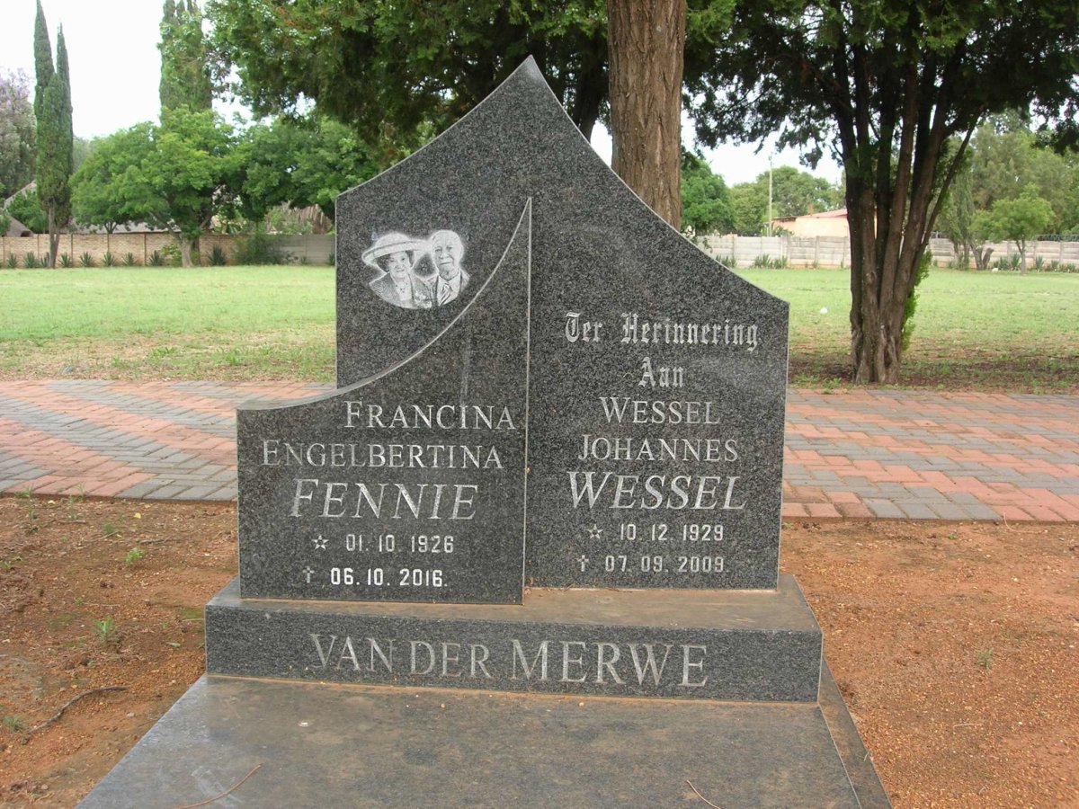 MERWE Wessel Johannes, van der 1929-2009 &amp; Francina Engelbertina 1926-2016